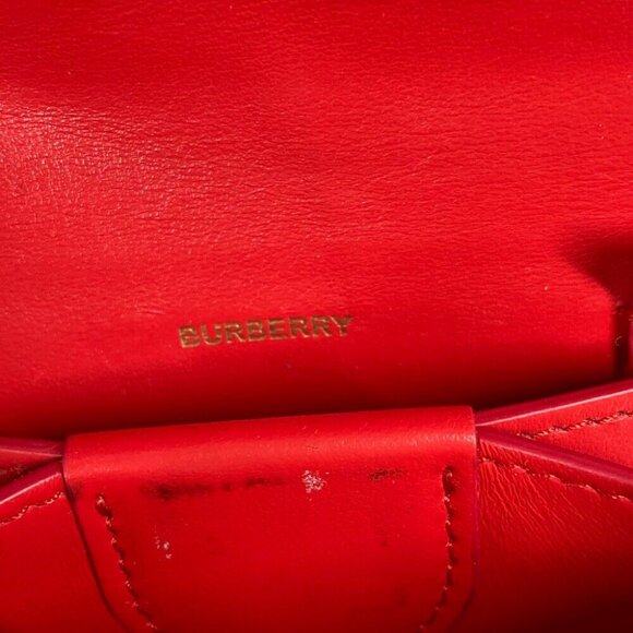 BURBERRY TB Wallet Compact Wallet Folded wallet Leather Red - Picture 10 of 10
